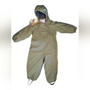 Wheat Kids Olive Green One Piece Snowsuit And Rainsuit